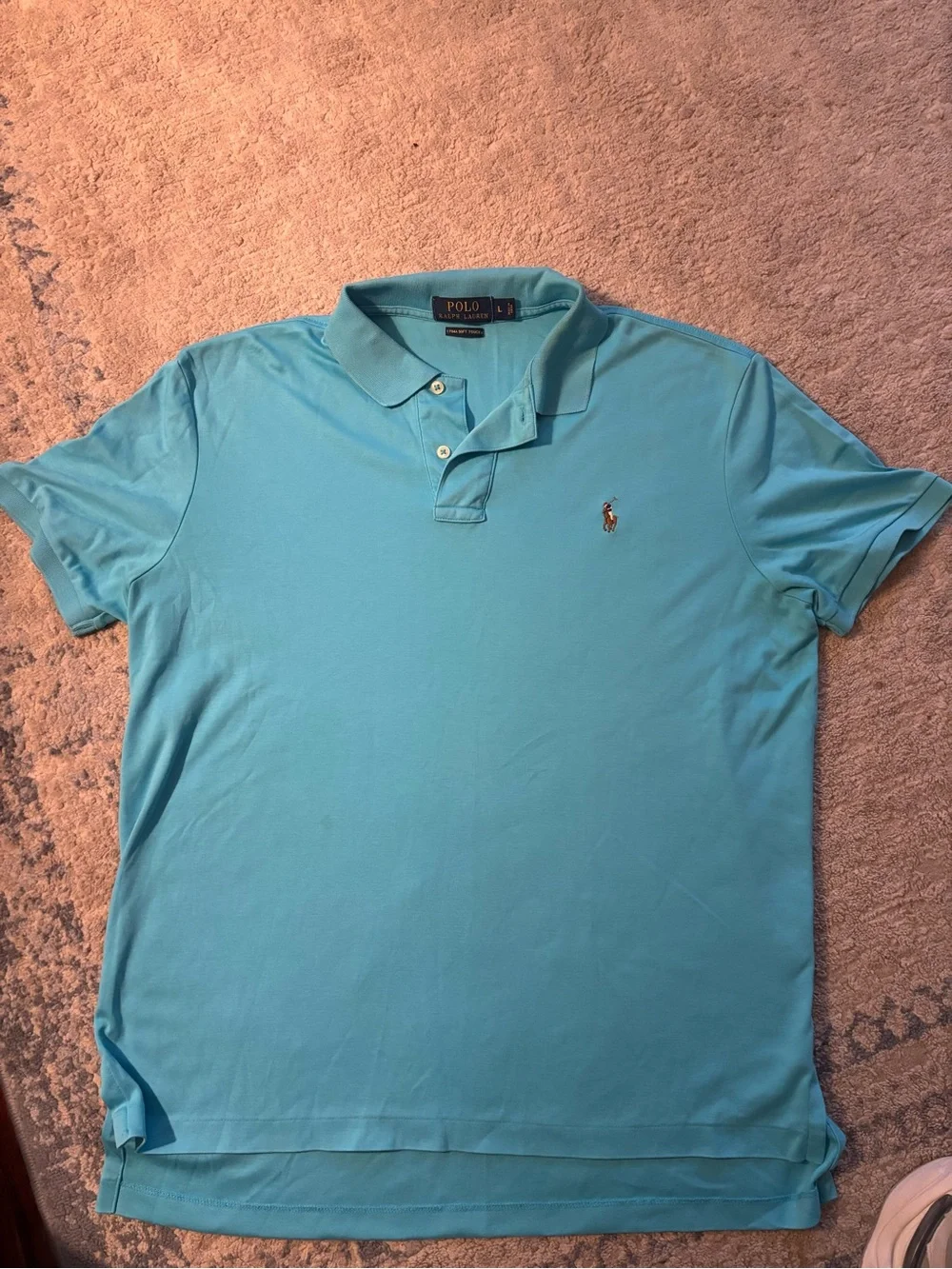 Polo by Ralph Lauren Men’s Turquoise Polo Shirt with Embroidered Pony